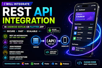 integrate rest api in android kotlin or flutter app with clean architecture