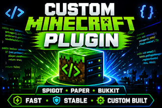 develop custom minecraft plugins for spigot, paper, and bukkit