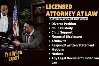 professionally draft family law and divorce legal documents
