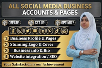 create and setup social media business accounts and pages