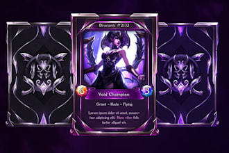 design premium tcg ccg cards, templates, frames, oracle cards and illustrations