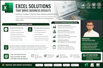 support you to develop professional excel spreadsheets and dashboards
