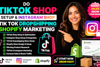 do tiktok shop setup instagram shop tik tok dropshipping shopify marketing