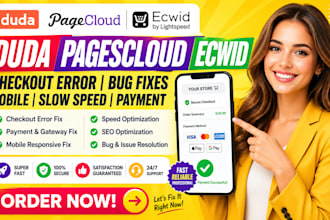 duda pagecloud ecwid checkout error bug mobile slow speed payment fix seo