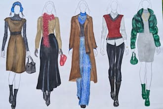 create fashion illustrations and clothing designs