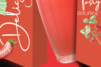 design 3d luxury drink poster for cafe restaurant menu