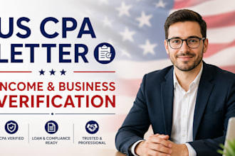 provide us cpa letter for income, business verification for loan and compliance