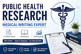 write public health research articles and medical content