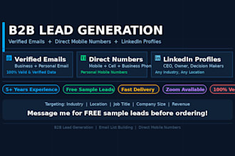 do b2b lead generation with verified email list and direct mobile phone numbers