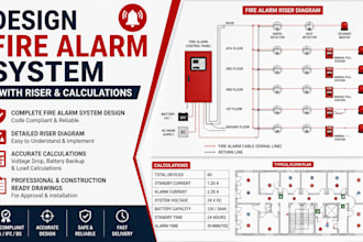 design fire alarm system with riser and calculations