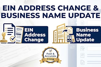 change your company name and address on state document and ein letter