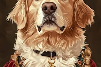 do a custom pet portrait, dog portrait, cat portrait