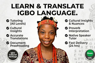 teach you how to read write translate and speak igbo lang