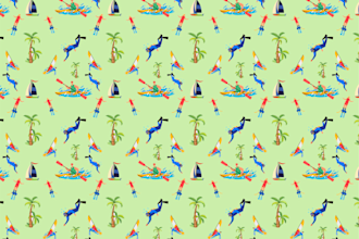 create modern tropical beach seamless pattern design for your brand