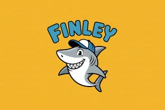 do shark mascot logo design in 1 day