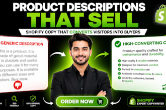 do shopify product descriptions product page product copywriting product listing