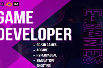 do unity 2d and 3d game development, game art and develop your full unity game