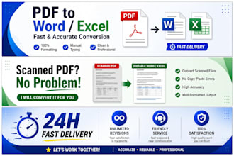 convert pdf to word or exel fast and accuurately