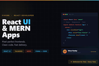 build a responsive react js frontend or full stack mern web app