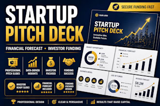 build startup pitch deck with financial forecast for investors funding