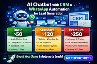 build ai chatbot with CRM whatsapp automation for lead generation