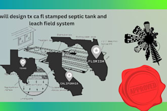 design tx ca fl stamped septic tank and leach field system