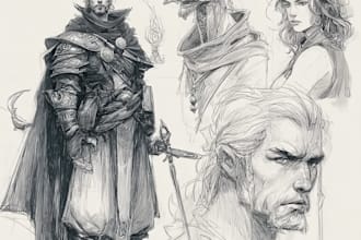 draw dnd character art fantasy character sketch