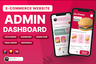 design a e commerce website and admin dashboard in figma