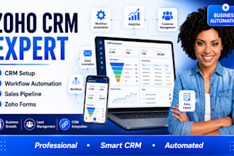 setup zoho CRM, automate workflows and sales pipeline