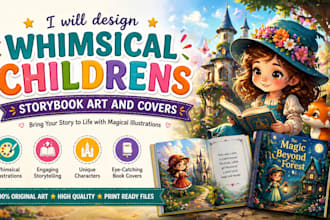 design whimsical children storybook art and covers