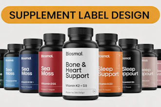 design supplement label, cbd label and product packaging design