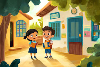 do cute children book cover, children book design