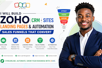build zoho crm zoho sites zoho landing page zoho website automation sale funnel