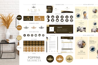 design minimalist business logo, brand identity with branding kit