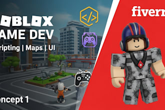 create a professional roblox game with scripting, map design, lua developer