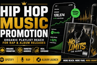 do hip pop music promotion, rap album and spotify palylist promotion