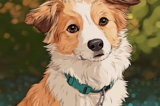 draw an awesome pet cartoon portrait