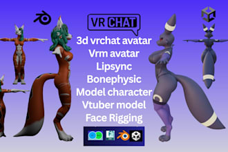 do vrchat furry avatar anime furry nsfw vrc avatar vrm 3d model fursona bonelab