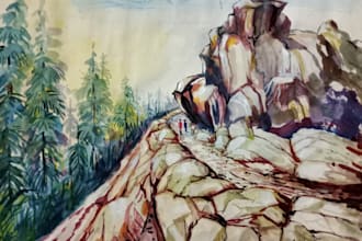 paint original handmade watercolor landscape for wall decor