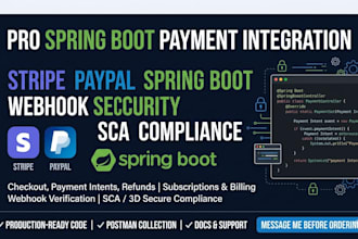 integrate stripe or paypal with spring boot and handle webhooks, sca compliance
