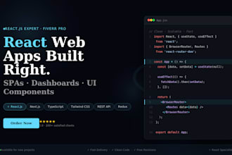 build a high performance reactjs web app spa or custom UI component for your