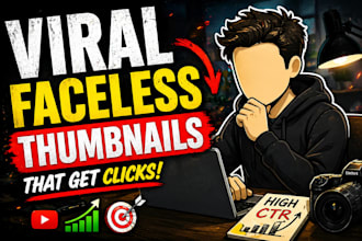 design viral faceless youtube thumbnails that get clicks