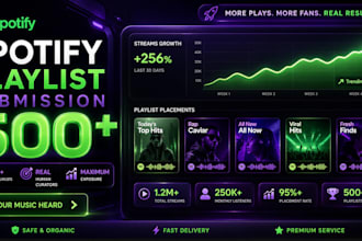 submit your song to 500 spotify playlists and radio for organic growth