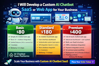 develop a custom ai chatbot saas or web app for your bussiness