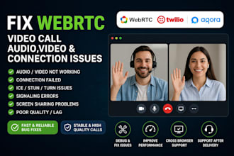fix webrtc video call audio video and connection issues
