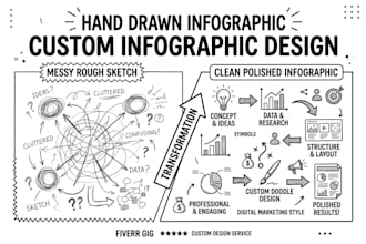design hand drawn infographic sketch for business and social use