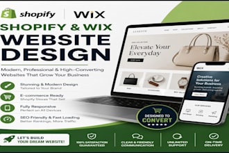 build shopify website wix store design wix redesign update manage landing page