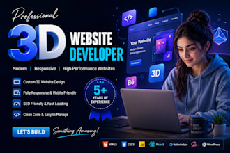 design interactive 3d animated landing page or business website