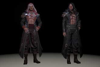 model and texture 3d character for unreal engine, game ready assets
