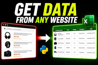 scrape any website and deliver clean data in excel or CSV